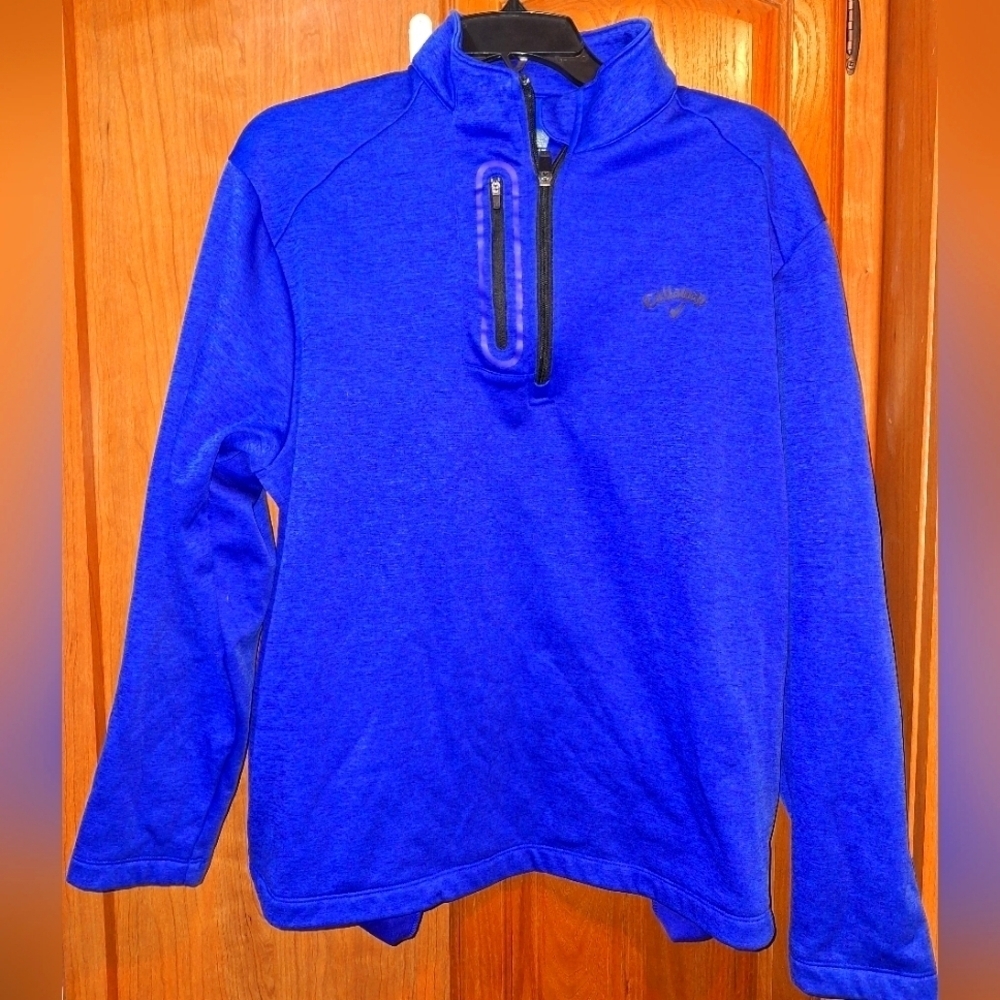 A Callaway Golf pullover jacket in a men's large. PTP- 23", collar to hem 25".